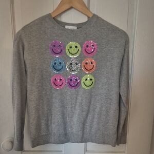 Place Gray Sweater with Colorful Smiley Faces